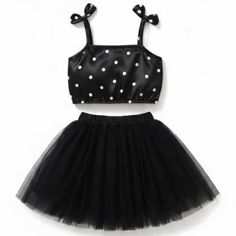 The polka black skirt set EC26