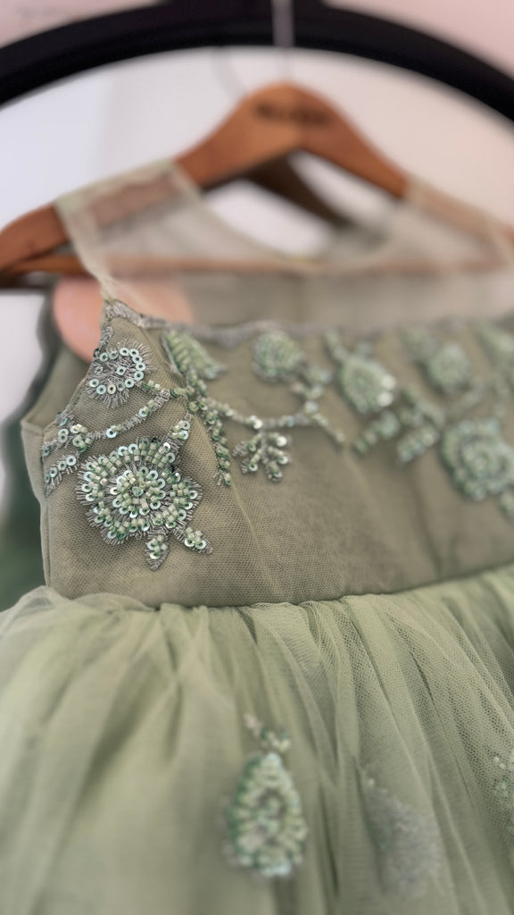 Pistachio Beaded tutu dress