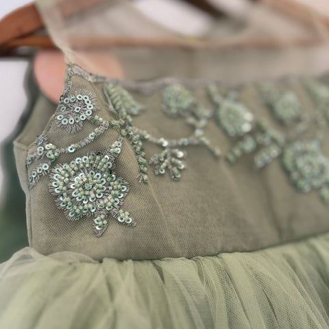 Pistachio Beaded tutu dress