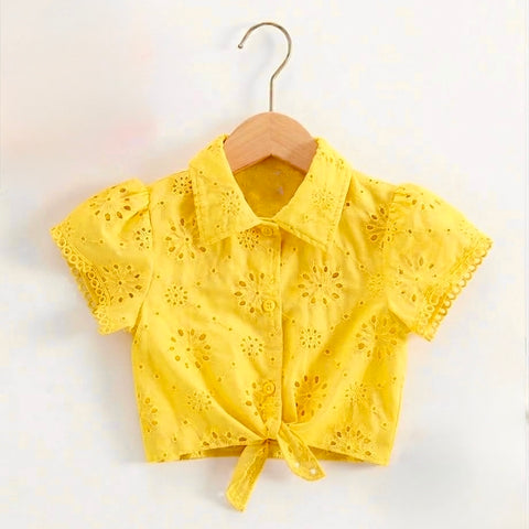 The yellow chikankari top