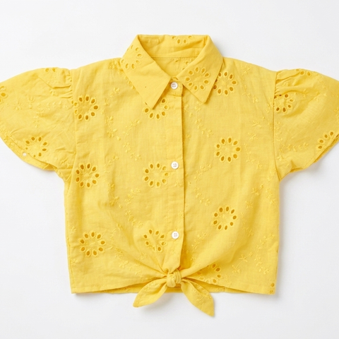 The yellow chikankari top