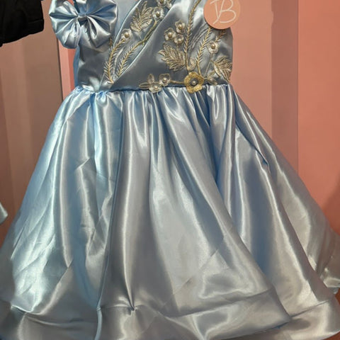 Diana Silk Frock (Ice Blue)
