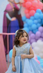 Ice blue silk shinning frock