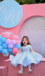 Ice blue silk shinning frock
