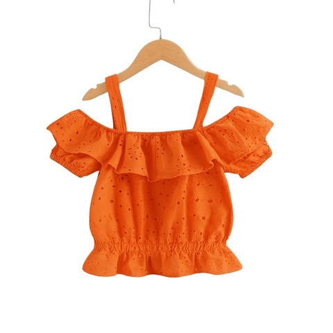 The orange chikankari top