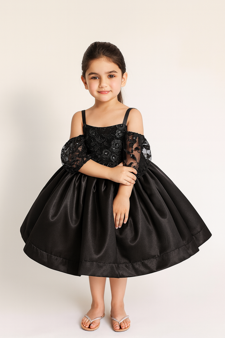 The black silk tutu dress