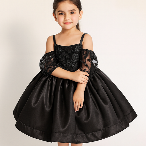 The black silk tutu dress