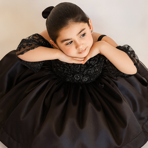 The black silk tutu dress