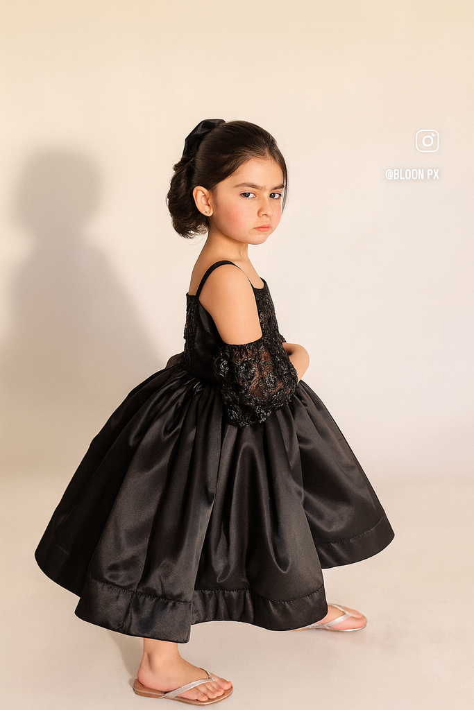 The black silk tutu dress