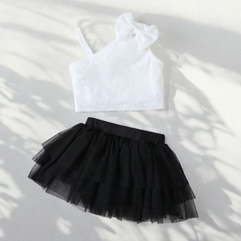 The Panda White skirt set