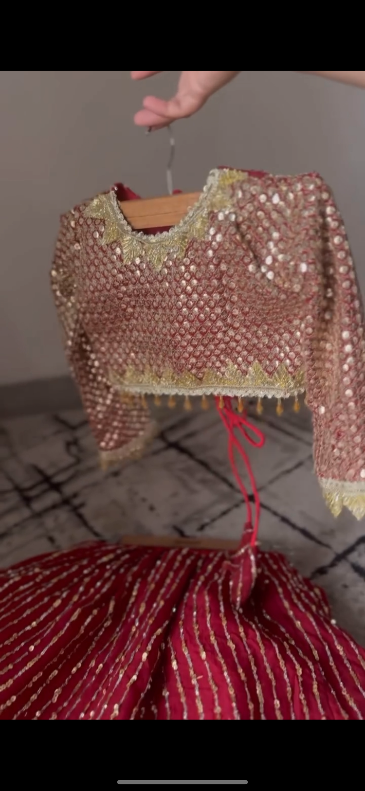 Maroon gold lehnga set