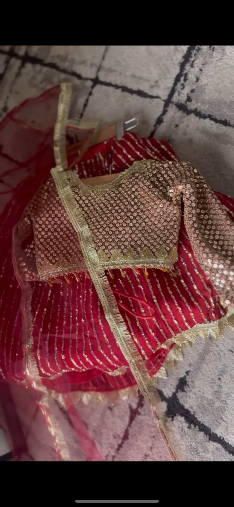 Maroon gold lehnga set