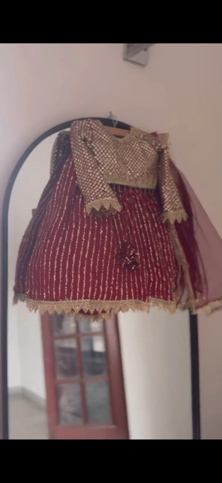 Maroon gold lehnga set