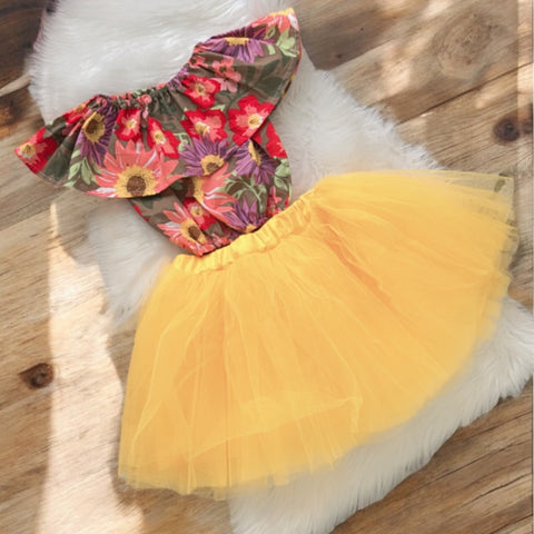 The Garden yellow skirt set