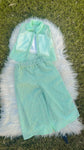 Glitter pistachio trouser set