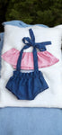 The blue check shorts set