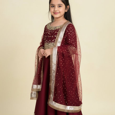 Laleh maroon lehnga set