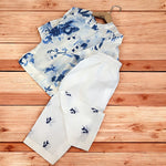 Suroor white blue shalwar set