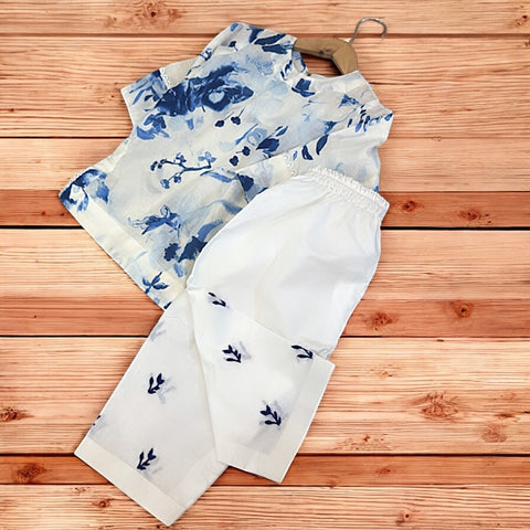 Suroor white blue shalwar set