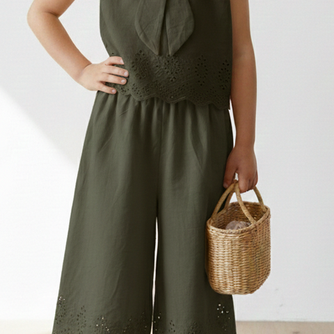 The olive chikankari set ec26