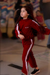 Strawberry maroon track suit