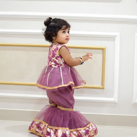 Ujala Gharara set Lilac