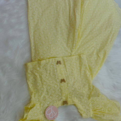 Textured Lemon Trouser Set