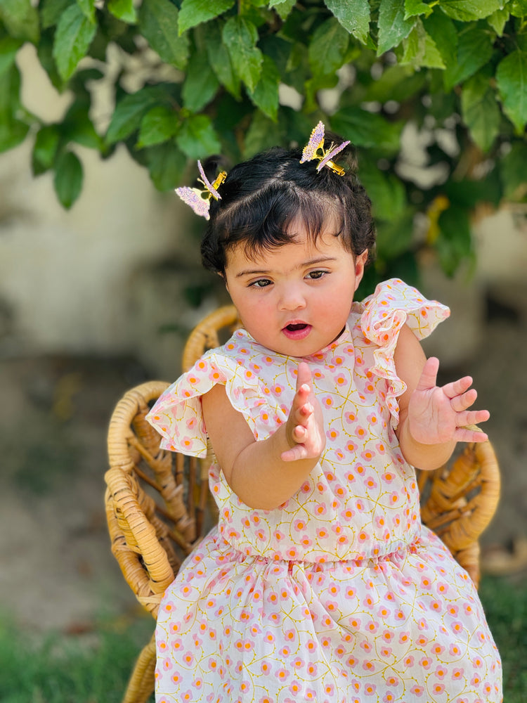 Peony White PINK skirt Set