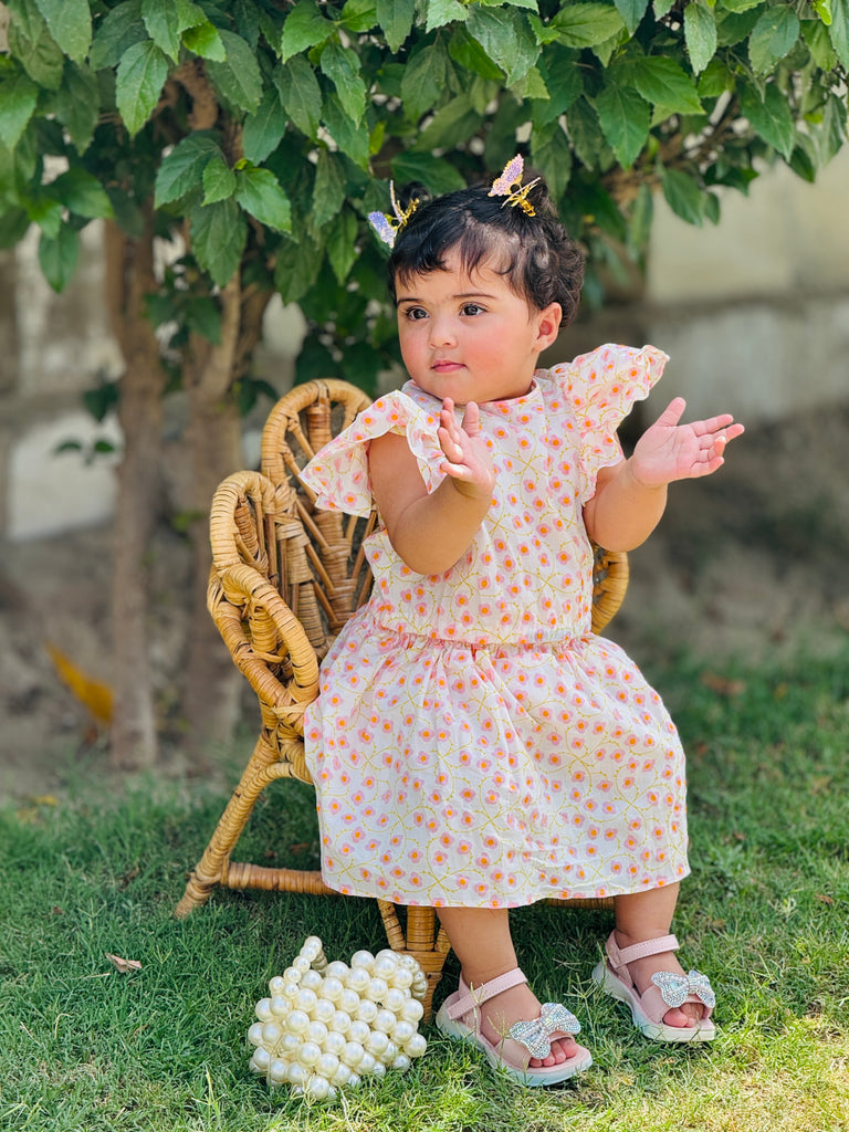 Peony White PINK skirt Set