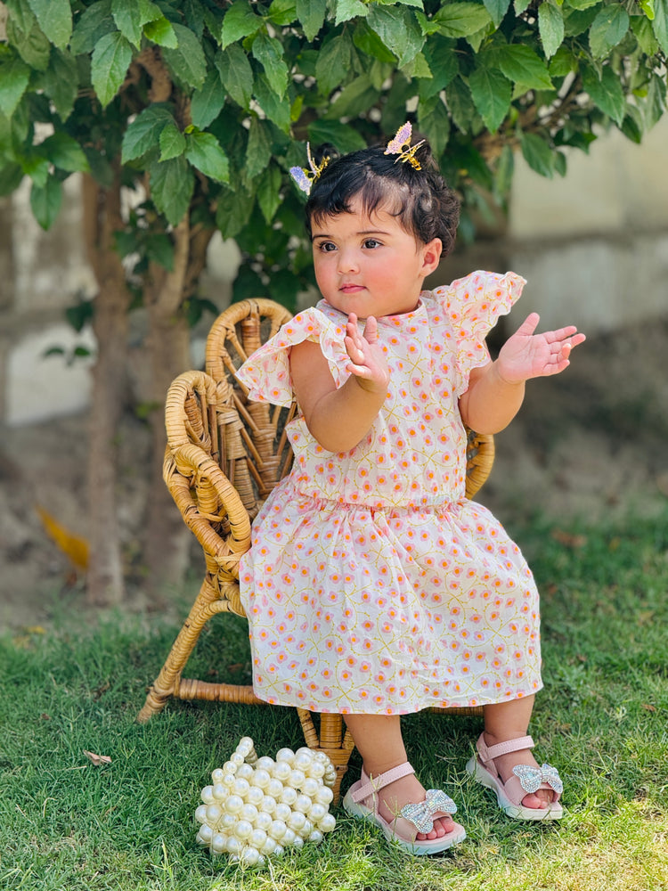 Peony White PINK skirt Set