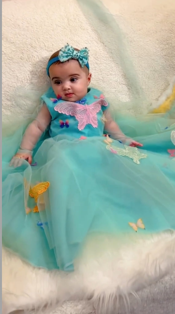 Ice Blue Butterfly Lehnga Set