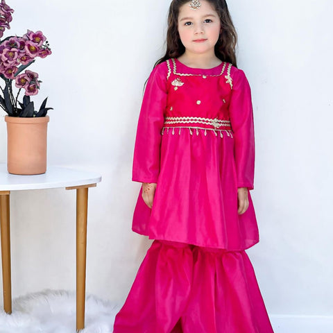 The Shocking pink PARWAZ Gharara Set