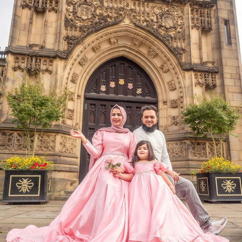 Ayat's Peach long tail dress