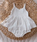 White Chikankari Rompy dress