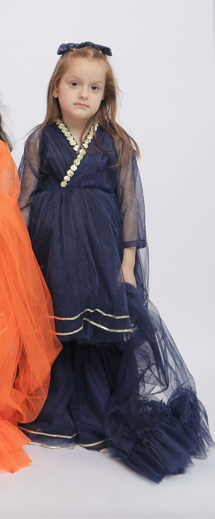 The Navy Blue pansy Gharara