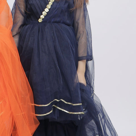 The Navy Blue pansy Gharara