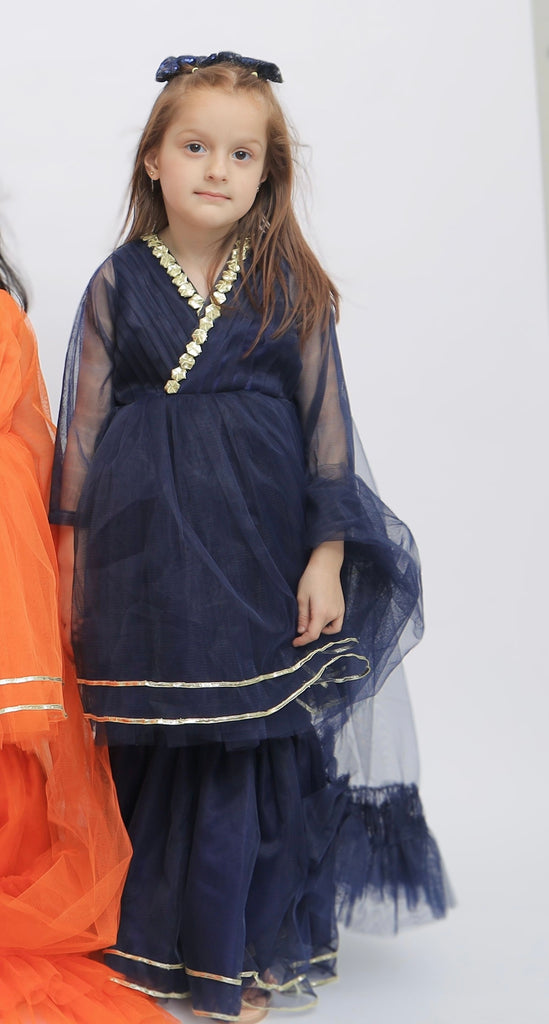 The Navy Blue pansy Gharara