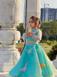 Ice Blue Butterfly Lehnga Set