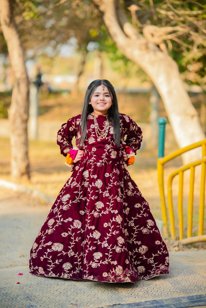 The Valvet Maroon Lehnga set