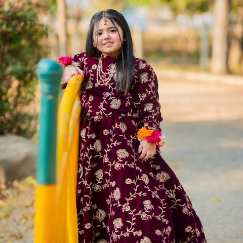 The Valvet Maroon Lehnga set