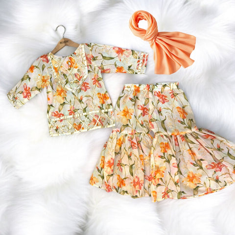 Hoshruba floral gharara set