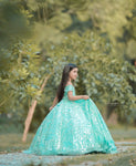 Embeaded Iceblue Fairy Frock