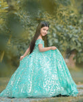 Embeaded Iceblue Fairy Frock