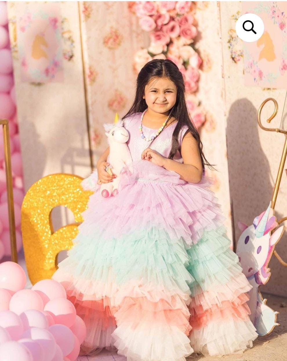 unicorn birthday dress in pakistan Unicorn Party Girls Rainbow Tulle Dress Arabella & Rose