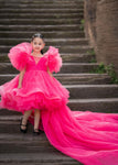 Shocking Pink Rabail Swam Dress