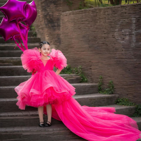 Shocking Pink Rabail Swam Dress