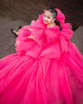 Shocking Pink Rabail Swam Dress