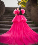 Shocking Pink Rabail Swam Dress