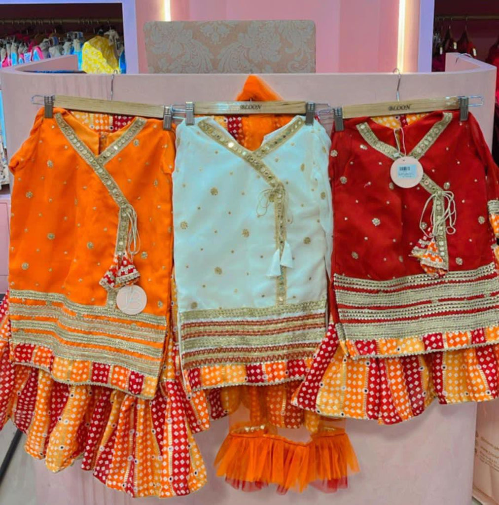 Gulnoor Amal Gharara Set (Red)
