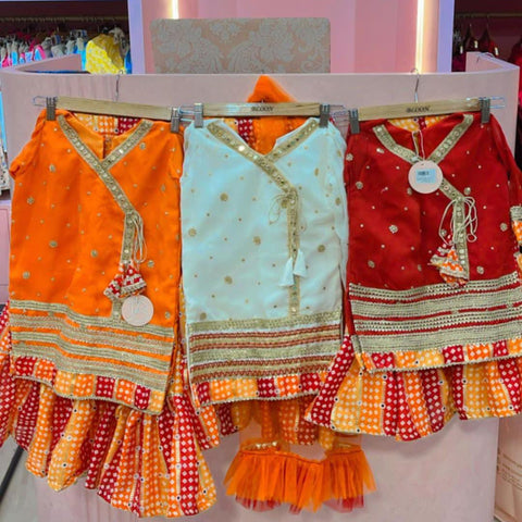Gulnoor Amal Gharara Set (Red)